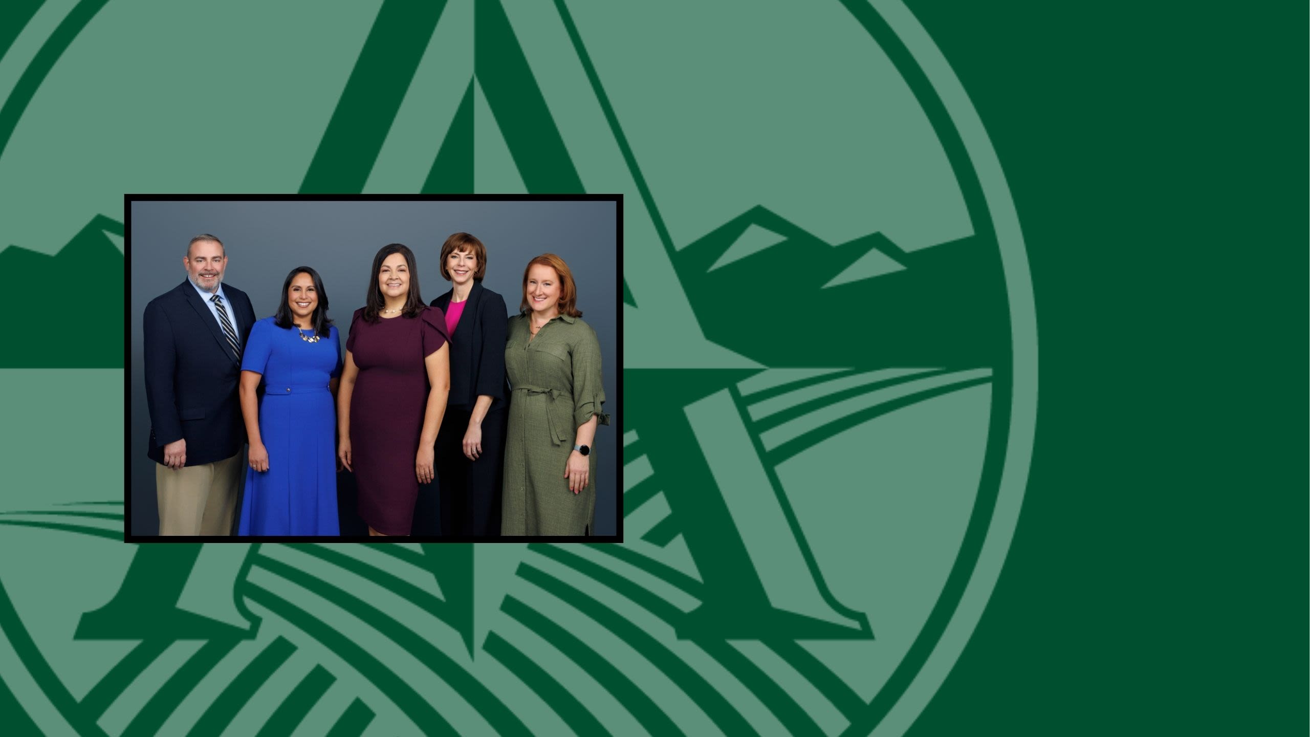 The Board of County Commissioners: Steve O'Dorisio, Julie Duran Mullica (Vice Chair), Lynn Baca (Chair), Kathy Henson, Emma Pinter